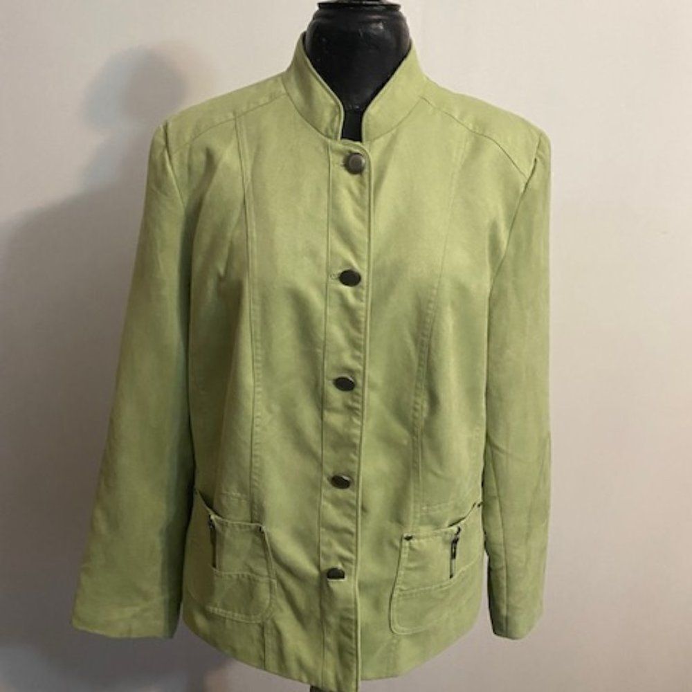 TanJay Mint Green button-up Blazer, size 14